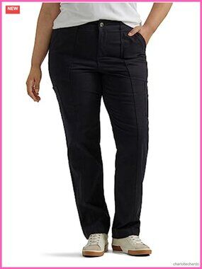 Lee Women's Plus Size Ultra Lux Comfort Flex-To-Go Utility Pants Loose Fit
